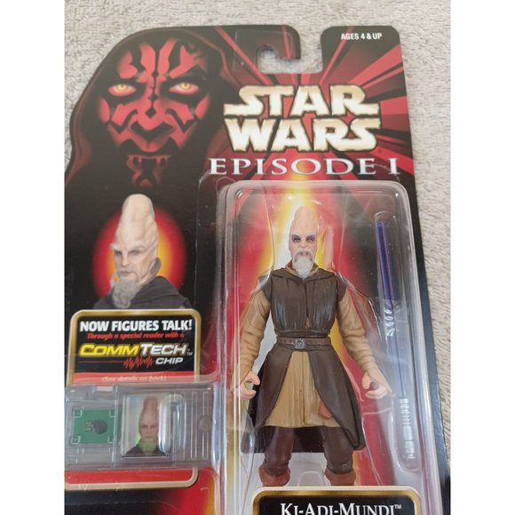 1998 NIB New Star Wars Episode I Ki Adi Mundi Talking ComTech Chip Figure - Picture 2 of 4